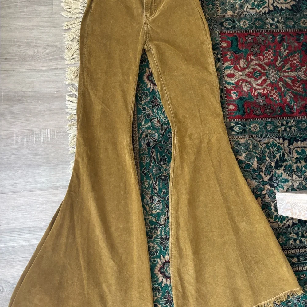Free People Just Float On Flares Brown Corduroy Pants - Picture 3 of 4